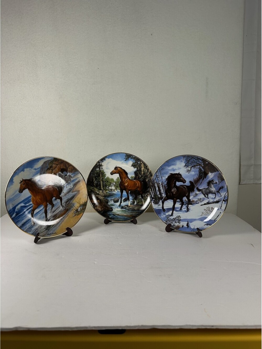3‎ Royal Doulton Don Kueker Horse Collector Plates w/ COA - D-14